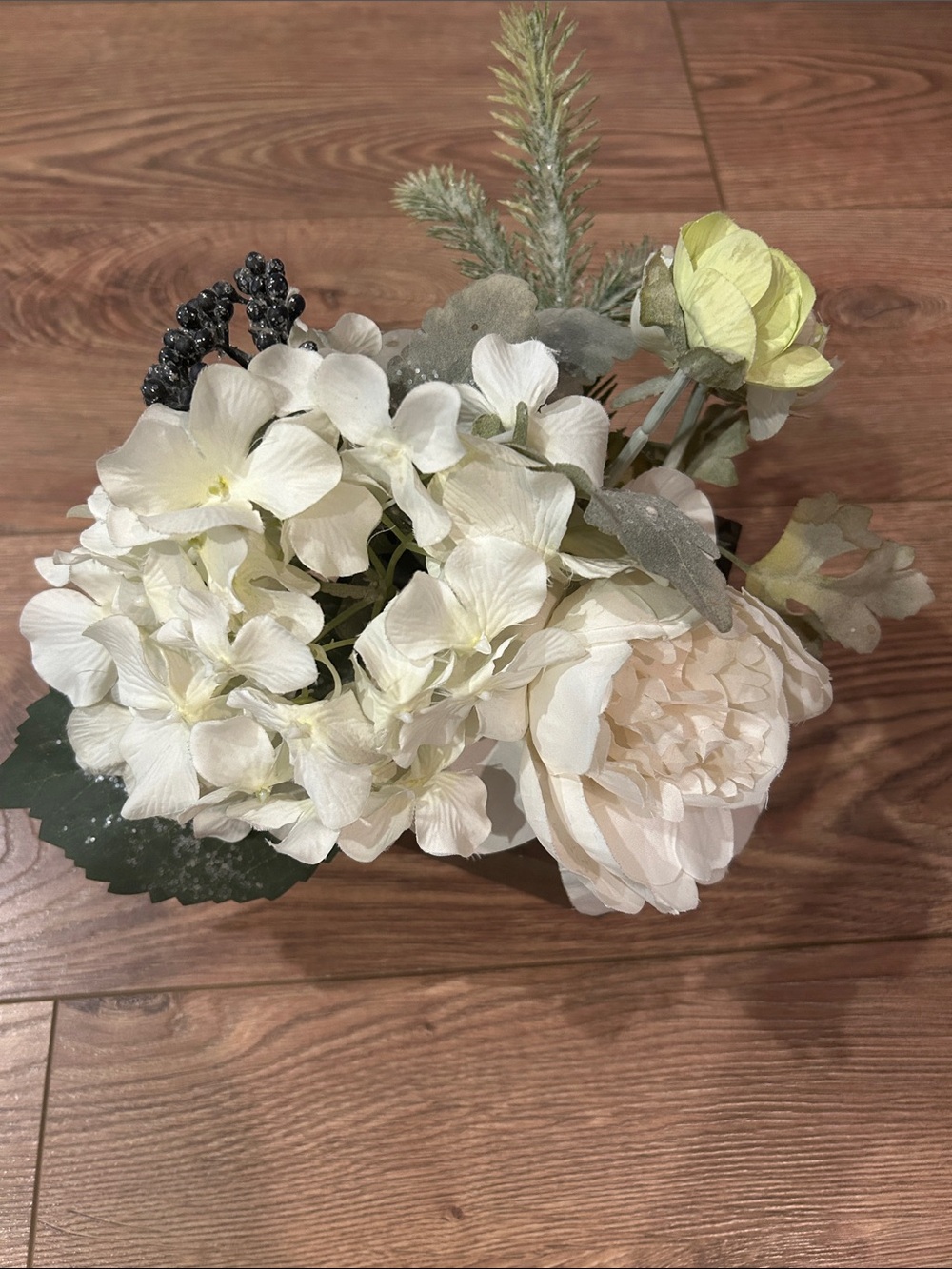 Artificial White Hydrangea and Peony Arrangement - Home Accents
